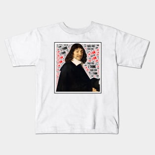 Cool Descartes Quote Design Typography Kids T-Shirt